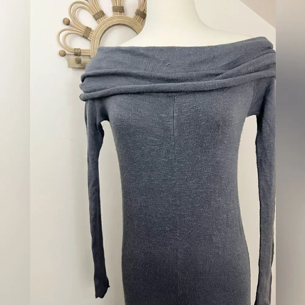 Free People Don’t Leave Me Dry Gray Sweater Jumpsuit XS